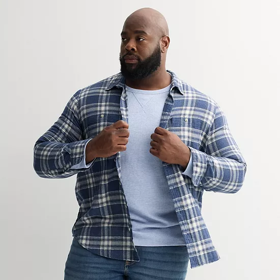 Big & Tall Sonoma Goods For Life® Long Sleeve Brushed Flannel Shirt 18 Big & Tall Sonoma Goods For Life® Long Sleeve Brushed Flannel Shirt - Image 16
