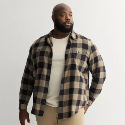 Big & Tall Sonoma Goods For Life® Long Sleeve Brushed Flannel Shirt 27 Big & Tall Sonoma Goods For Life® Long Sleeve Brushed Flannel Shirt -Sonoma Goods For Life Shop 7578290 Brown Black Buff
