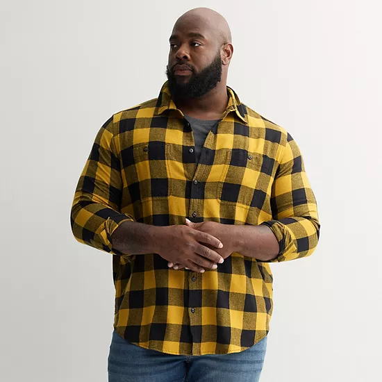Big & Tall Sonoma Goods For Life® Long Sleeve Brushed Flannel Shirt 21 Big & Tall Sonoma Goods For Life® Long Sleeve Brushed Flannel Shirt - Image 19
