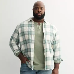 Big & Tall Sonoma Goods For Life® Long Sleeve Brushed Flannel Shirt 31 Big & Tall Sonoma Goods For Life® Long Sleeve Brushed Flannel Shirt -Sonoma Goods For Life Shop 7578290 Ivory Sage Plaid