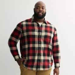 Big & Tall Sonoma Goods For Life® Long Sleeve Brushed Flannel Shirt 26 Big & Tall Sonoma Goods For Life® Long Sleeve Brushed Flannel Shirt -Sonoma Goods For Life Shop 7578290 Red Khaki Tri Buff