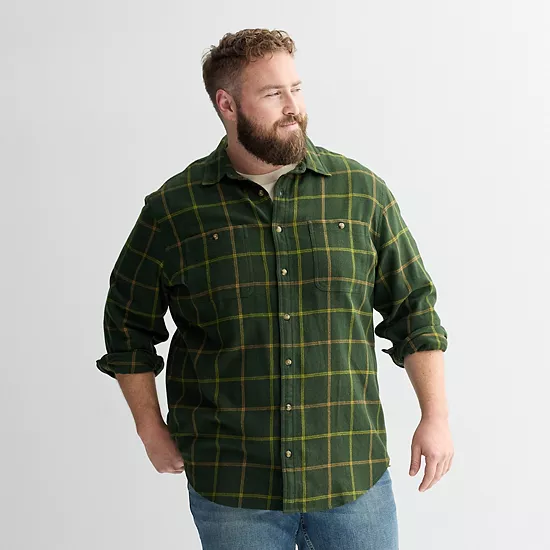 Big & Tall Sonoma Goods For Life® Long Sleeve Brushed Flannel Shirt 20 Big & Tall Sonoma Goods For Life® Long Sleeve Brushed Flannel Shirt - Image 18