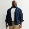 Big & Tall Sonoma Goods For Life® Long Sleeve Perfect Length Corduroy Button Down Shirt -Sonoma Goods For Life Shop 7579281 Blue Corduroy Plaid