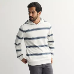 Men's Sonoma Goods For Life® The Essential Textured Hoodie -Sonoma Goods For Life Shop 7582622 Light Grey Stripe