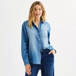 Petite Sonoma Goods For Life® Button-Down Denim Shirt