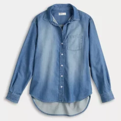 Petite Sonoma Goods For Life® Button-Down Denim Shirt -Sonoma Goods For Life Shop 7584488 ALT4
