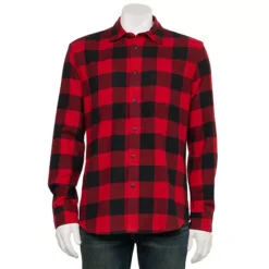 Sonoma Goods For Life® Adaptive Long Sleeve Flannel Shirt -Sonoma Goods For Life Shop 7592387 Buffalo Check Red 1