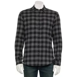 Sonoma Goods For Life® Adaptive Long Sleeve Flannel Shirt -Sonoma Goods For Life Shop 7592387 Mid Buff Grey