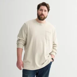 Big & Tall Sonoma Goods For Life® Long Sleeve Heavyweight Tee -Sonoma Goods For Life Shop 7593383 Beige