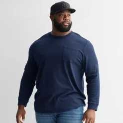 Big & Tall Sonoma Goods For Life® Long Sleeve Heavyweight Tee -Sonoma Goods For Life Shop 7593383 Navy