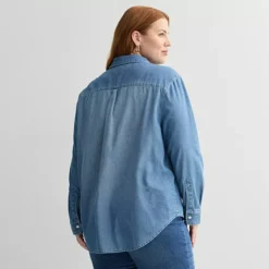Plus Size Sonoma Goods For Life® Denim Button-Down Shirt -Sonoma Goods For Life Shop 7597266 ALT