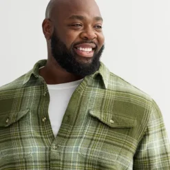 Big & Tall Sonoma Goods For Life® Heavyweight Flannel Long Sleeve Button-Down Shirt 12 Big & Tall Sonoma Goods For Life® Heavyweight Flannel Long Sleeve Button-Down Shirt -Sonoma Goods For Life Shop 7609394 ALT2