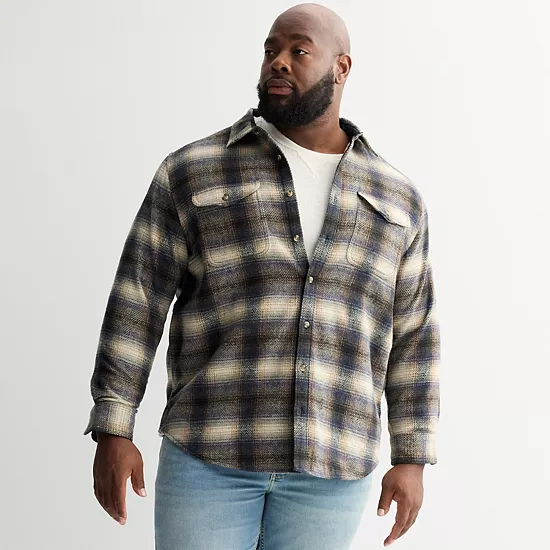 Big & Tall Sonoma Goods For Life® Heavyweight Flannel Long Sleeve Button-Down Shirt 3 Big & Tall Sonoma Goods For Life® Heavyweight Flannel Long Sleeve Button-Down Shirt