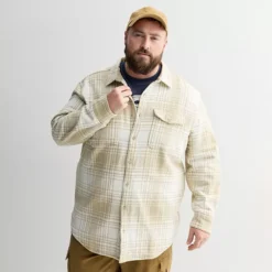 Big & Tall Sonoma Goods For Life® Heavyweight Flannel Long Sleeve Button-Down Shirt 15 Big & Tall Sonoma Goods For Life® Heavyweight Flannel Long Sleeve Button-Down Shirt -Sonoma Goods For Life Shop 7609394 Khaki Plaid