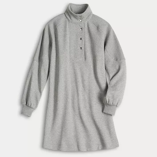 Petite Sonoma Goods For Life® Snap Collar Dolman Sleeve Sweatshirt Dress 4 Petite Sonoma Goods For Life® Snap Collar Dolman Sleeve Sweatshirt Dress - Image 2