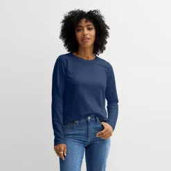 Petite Sonoma Goods For Life® Everyday Long Sleeve Crew Tee -Sonoma Goods For Life Shop 7617172 Blue Beauty