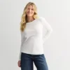 Petite Sonoma Goods For Life® Long Sleeve Crewneck T-Shirt -Sonoma Goods For Life Shop 7624775 Vital White