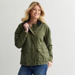 Women's Sonoma Goods For Life® Patch Pocket Barn Jacket -Sonoma Goods For Life Shop 7626015 Infantry Olive 1