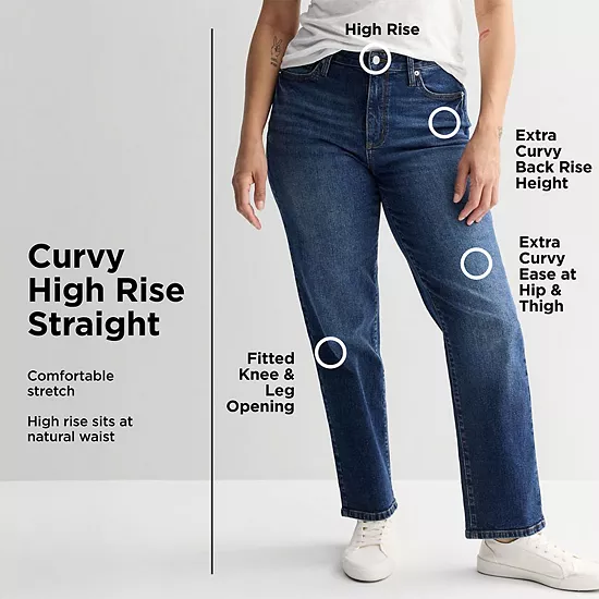 Women's Sonoma Goods For Life® Curvy High-Rise Straight Leg Jeans 5 Women's Sonoma Goods For Life® Curvy High-Rise Straight Leg Jeans - Image 3