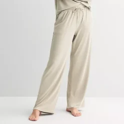 Women's Sonoma Goods For Life® Ribbed Open Leg Pajama Pants -Sonoma Goods For Life Shop 7627066 Egret 1