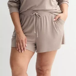 Plus Size Sonoma Goods For Life® Ribbed Pajama Shorts 12 Plus Size Sonoma Goods For Life® Ribbed Pajama Shorts -Sonoma Goods For Life Shop 7627068 Basha Brown