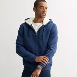 Men's Sonoma Goods For Life® High-Pile Fleece Full Zip Hoodie -Sonoma Goods For Life Shop 7628586 Navy