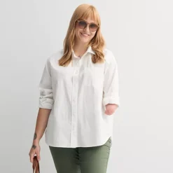 Women's Sonoma Goods For Life® Adaptive Everyday Button-Up Shirt -Sonoma Goods For Life Shop 7629082 Vital White 1