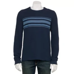 Men's Sonoma Goods For Life® Adaptive Long Sleeve Crewneck Tee -Sonoma Goods For Life Shop 7629897 Navy Stripe