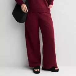 Women's Sonoma Goods For Life® Adaptive Fleece Wide Leg Pants -Sonoma Goods For Life Shop 7635056 Red Silk