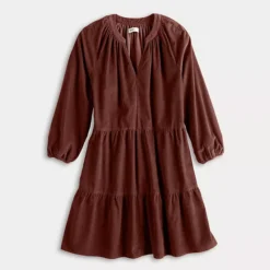 Petite Sonoma Goods For Life® Tiered Corduroy Mini Dress -Sonoma Goods For Life Shop 7635385 ALT