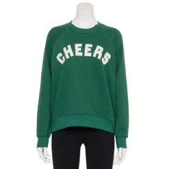 Women's Sonoma Goods For Life® Adaptive Fleece Crewneck Sweatshirt -Sonoma Goods For Life Shop 7637768 Green Cheers Graphic