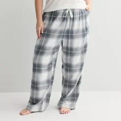 Plus Size Sonoma Goods For Life® Cozy Pajama Pants -Sonoma Goods For Life Shop 7647833 Gray Dream Plaid