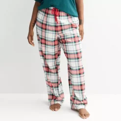 Plus Size Sonoma Goods For Life® Cozy Pajama Pants -Sonoma Goods For Life Shop 7647833 Ivry Merry Tartan 1