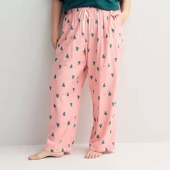 Plus Size Sonoma Goods For Life® Cozy Pajama Pants -Sonoma Goods For Life Shop 7647833 Pink Woodland