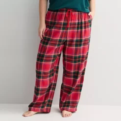 Plus Size Sonoma Goods For Life® Cozy Pajama Pants -Sonoma Goods For Life Shop 7647833 Red Merry Tartan