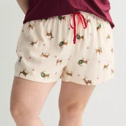 Women's Sonoma Goods For Life® Flannel Pajama Boxer Shorts -Sonoma Goods For Life Shop 7647840 Christmas Reindeer 1