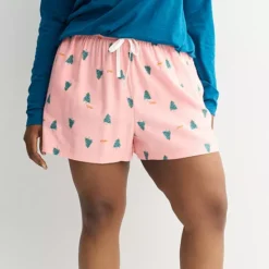 Women's Sonoma Goods For Life® Flannel Pajama Boxer Shorts -Sonoma Goods For Life Shop 7647840 Pink Woodland