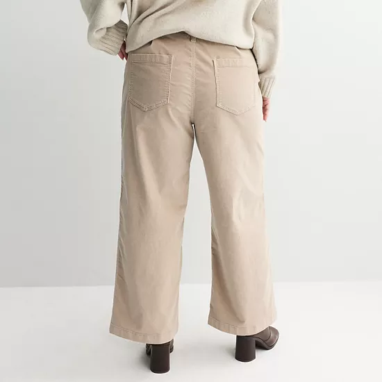 Plus Size Sonoma Goods For Life® Corduroy Utility Wide Leg Pants 4 Plus Size Sonoma Goods For Life® Corduroy Utility Wide Leg Pants - Image 2