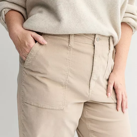 Plus Size Sonoma Goods For Life® Corduroy Utility Wide Leg Pants 5 Plus Size Sonoma Goods For Life® Corduroy Utility Wide Leg Pants - Image 3