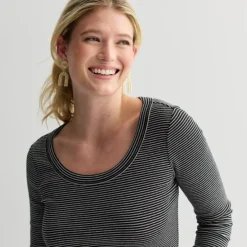 Women's Sonoma Goods For Life® Rib Long Sleeve Scoop Neck Tee -Sonoma Goods For Life Shop 7649100 ALT2