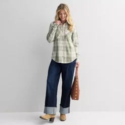 Women's Sonoma Goods For Life® Knit Plaid Shirt -Sonoma Goods For Life Shop 7649197 ALT3