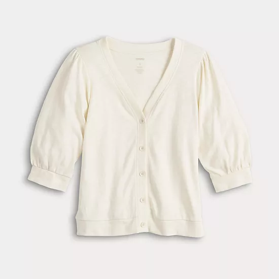 Women's Sonoma Goods For Life® Puff Sleeve Button Front Top 7 Women's Sonoma Goods For Life® Puff Sleeve Button Front Top - Image 5