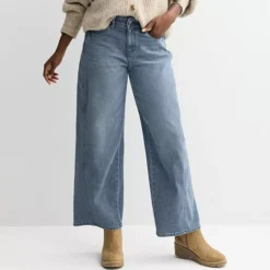 Women's Sonoma Goods For Life® Mid Rise Wide Leg Seamed Jeans -Sonoma Goods For Life Shop 7706375 Medium Dark Wash