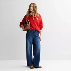 Women's Sonoma Goods For Life® Relaxed Mid Rise Wide Leg Jeans -Sonoma Goods For Life Shop 7709780 ALT3