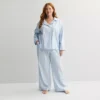 Plus Size Sonoma Goods For Life® 2-pc. Woven Notch Pajama Top & Pajama Bottoms Set
