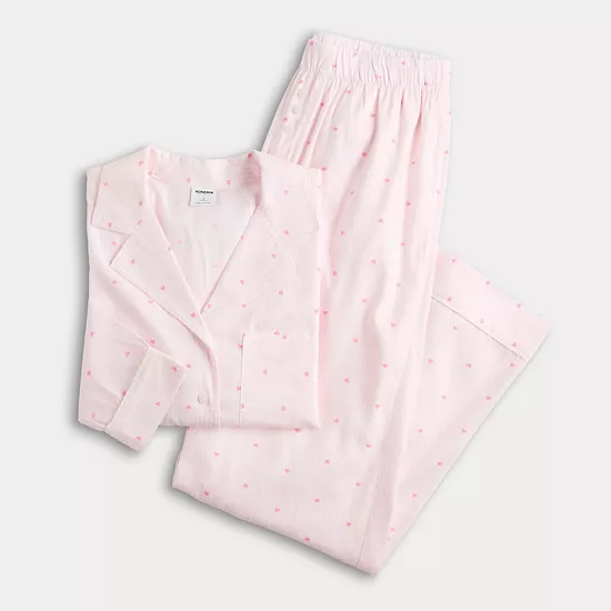 Women's Sonoma Goods For Life® Woven Notch 2-pc. Pajama Top & Pajama Bottoms Set 6 Women's Sonoma Goods For Life® Woven Notch 2-pc. Pajama Top & Pajama Bottoms Set - Image 4