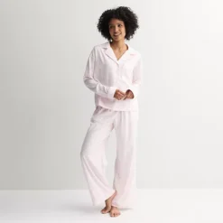 Women's Sonoma Goods For Life® Woven Notch 2-pc. Pajama Top & Pajama Bottoms Set