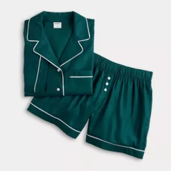 Women's Sonoma Goods For Life® Short Woven Notch 2-pc. Pajama Top And Pajama Shorts Set 13 Women's Sonoma Goods For Life® Short Woven Notch 2-pc. Pajama Top And Pajama Shorts Set -Sonoma Goods For Life Shop 7713874 ALT4