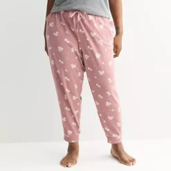 Plus Size Sonoma Goods For Life® Ribbed Cuffed Pajama Pants -Sonoma Goods For Life Shop 7723681 Mauve Rose
