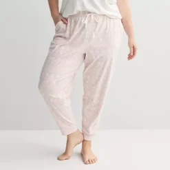 Plus Size Sonoma Goods For Life® Ribbed Cuffed Pajama Pants -Sonoma Goods For Life Shop 7723681 Pink Fairisle